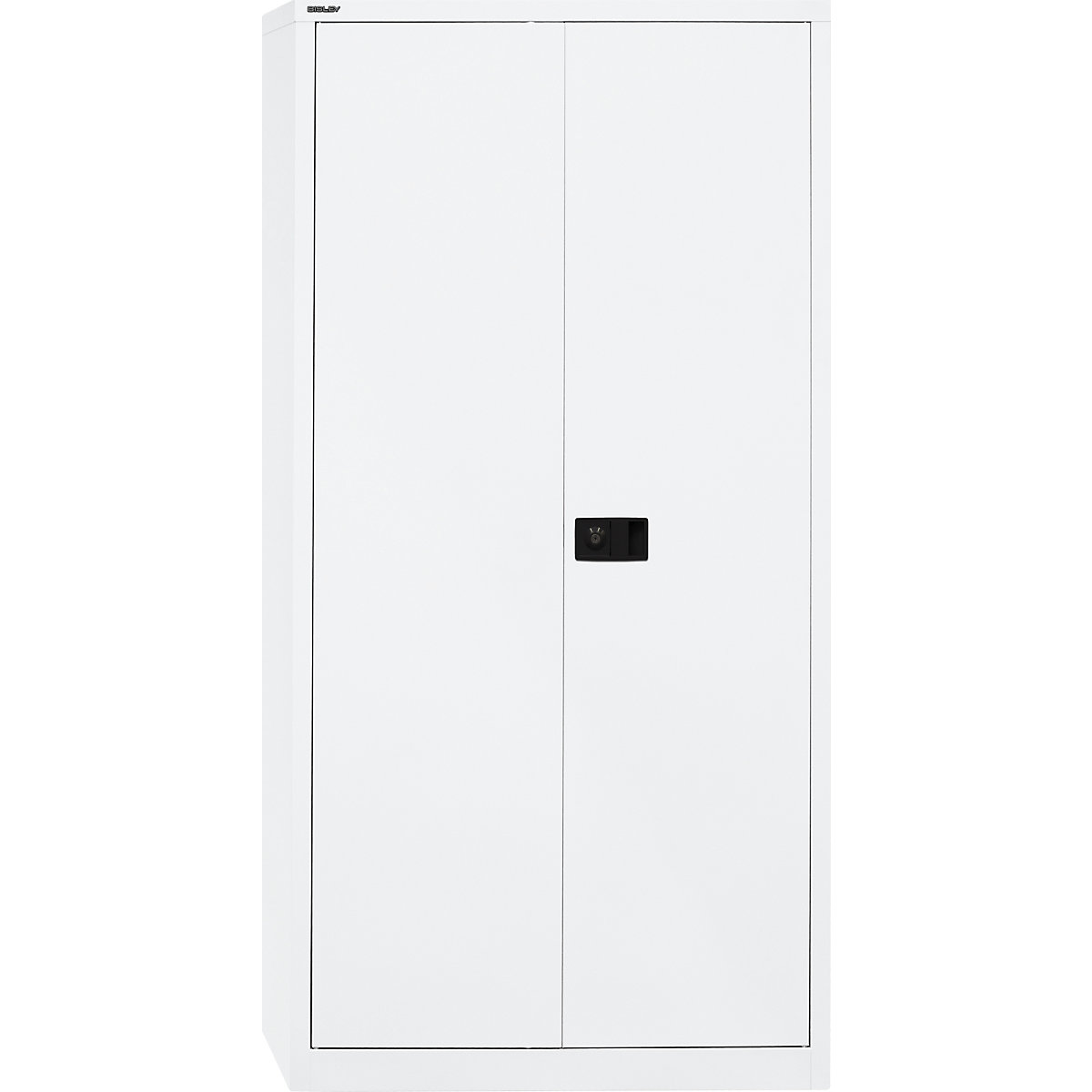 UNIVERSAL double door cupboard – BISLEY, HxWxD 1950 x 914 x 400 mm, 4 shelves, 5 file heights, traffic white-3