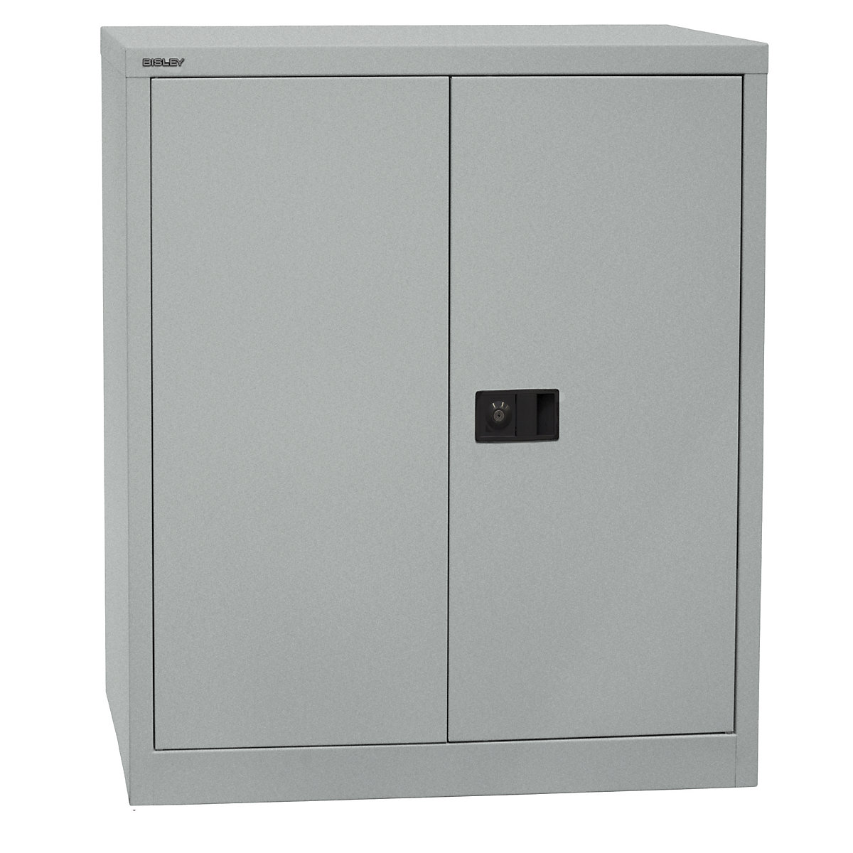 UNIVERSAL double door cupboard – BISLEY, HxWxD 1000 x 914 x 400 mm, 1 shelf, 2 file heights, silver-6