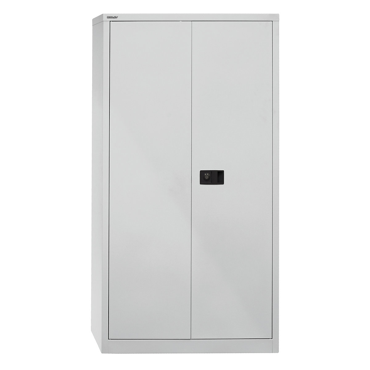 UNIVERSAL double door cupboard – BISLEY, HxWxD 1806 x 914 x 400 mm, 3 shelves, 4 file heights, light grey-7