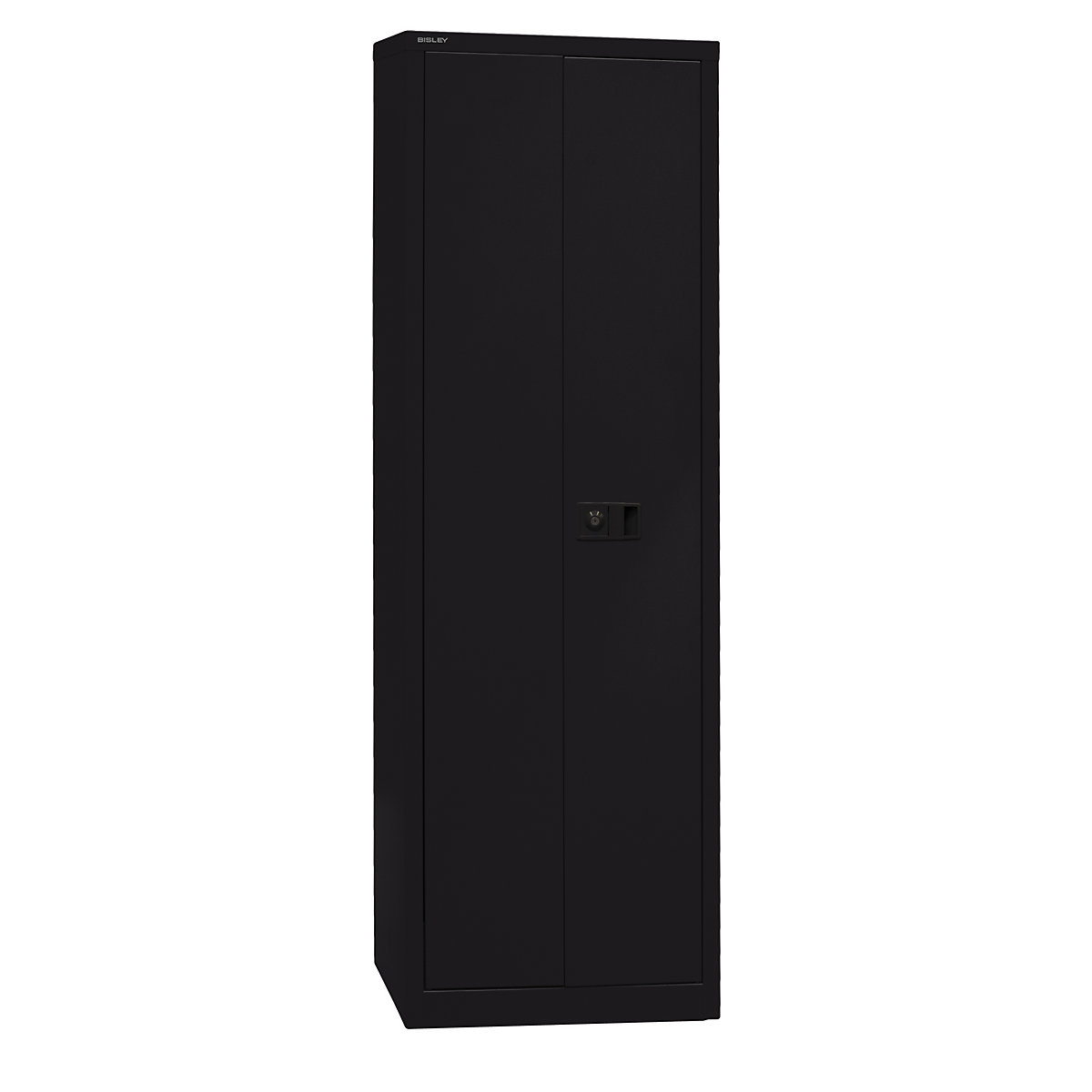 UNIVERSAL double door cupboard – BISLEY, HxWxD 1950 x 600 x 400 mm, 4 shelves, 5 file heights, black-5