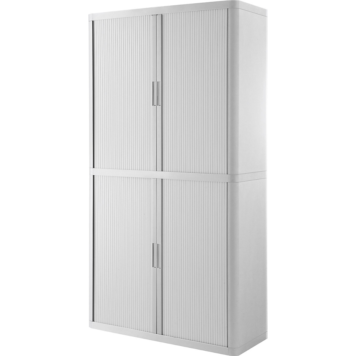 easyOffice® roller shutter cupboard – Paperflow, 4 shelves, height 2040 mm, white / white-6
