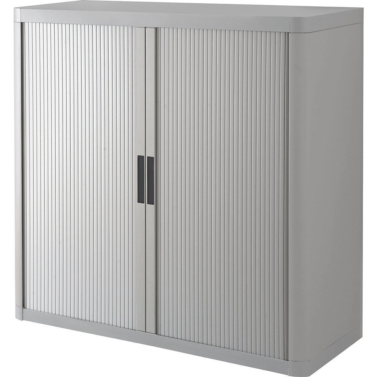 easyOffice® roller shutter cupboard – Paperflow, 2 shelves, height 1040 mm, grey / grey / charcoal handles-8