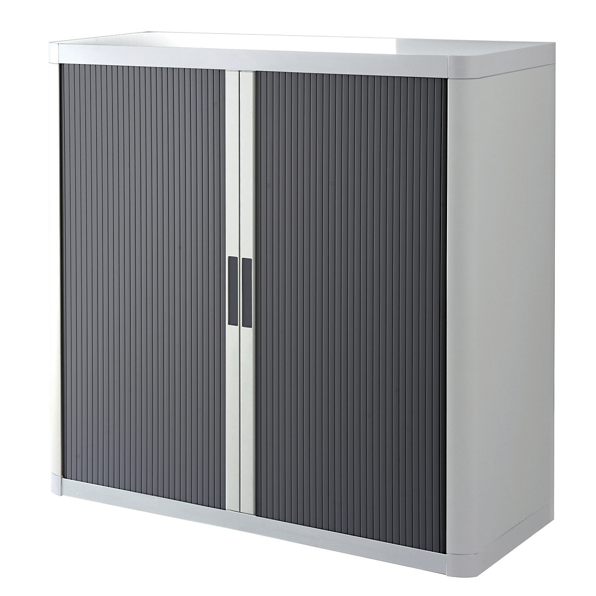 easyOffice® roller shutter cupboard – Paperflow, 2 shelves, height 1040 mm, white / charcoal-12