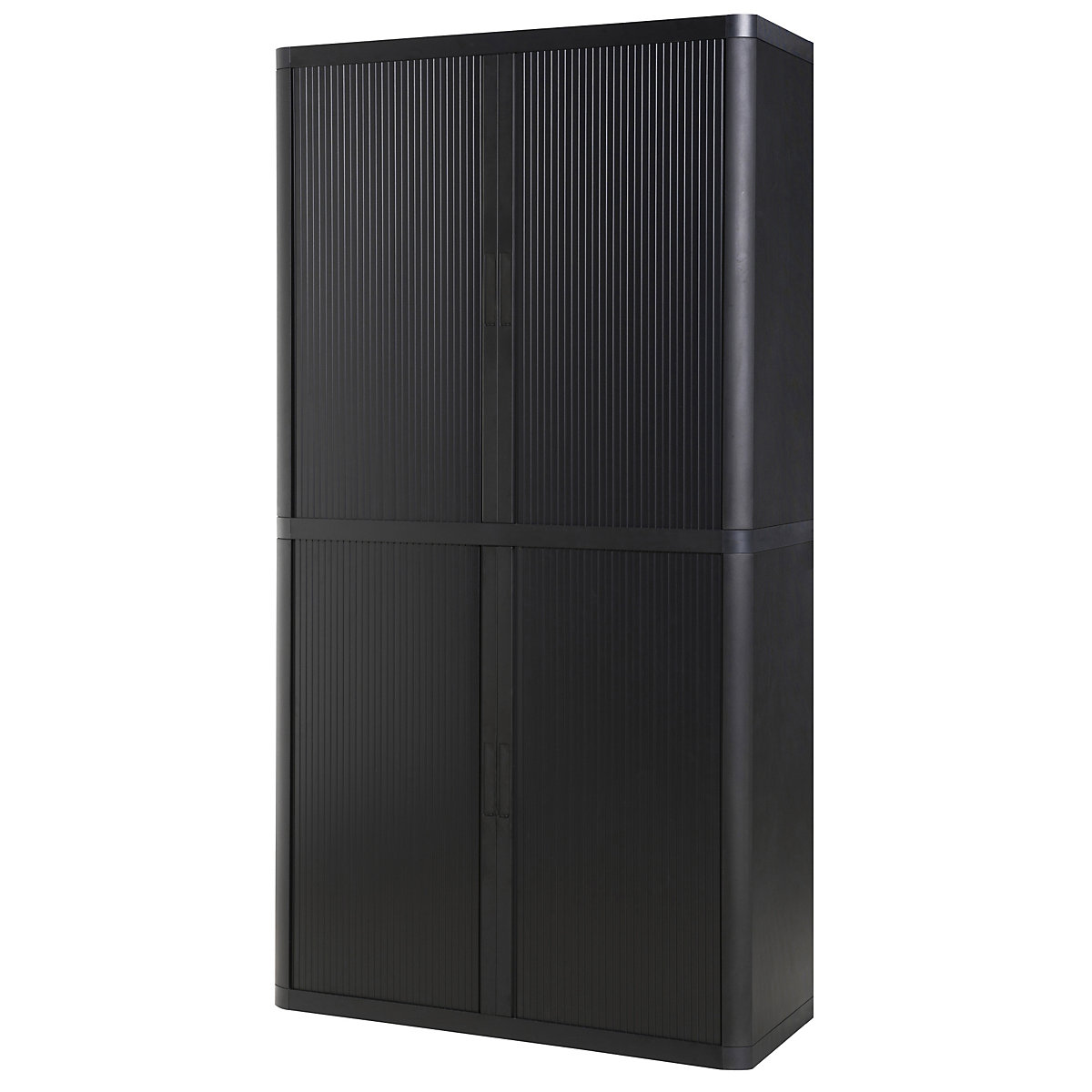 easyOffice® roller shutter cupboard – Paperflow, 4 shelves, height 2040 mm, black / black-12