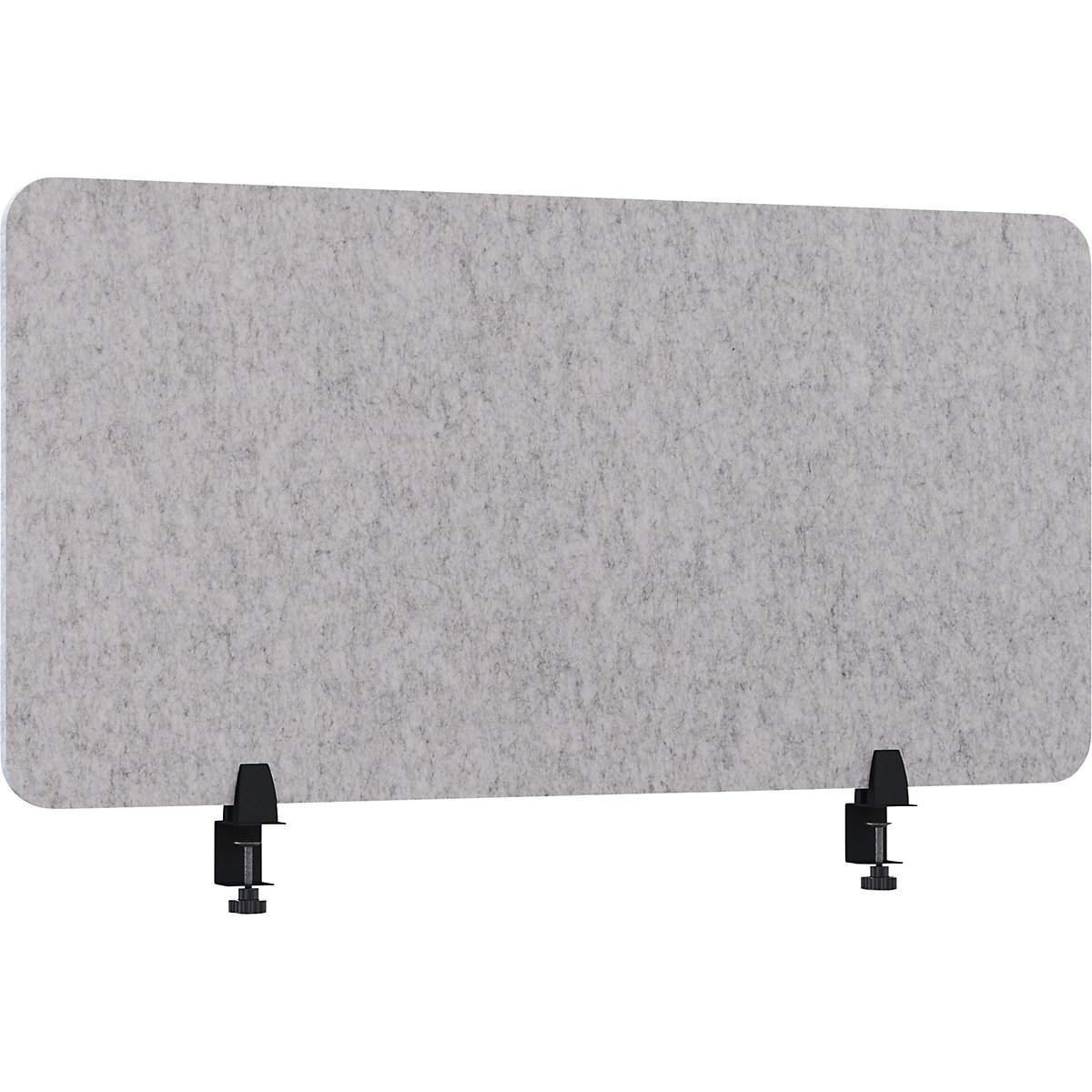 Acoustic desk partition – eurokraft basic, height 600 mm, light grey, width 1200 mm, 5+ items-2