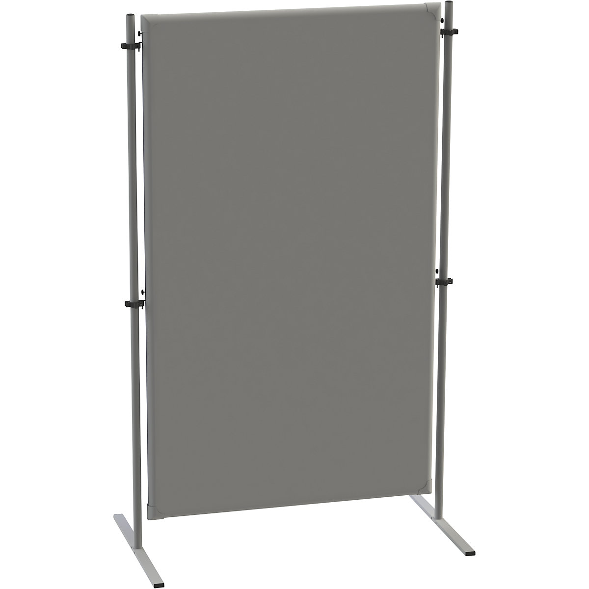 Acoustic partition – eurokraft pro, with 2 flat T-shaped feet, base element, WxD 1000 x 650 mm, grey-7