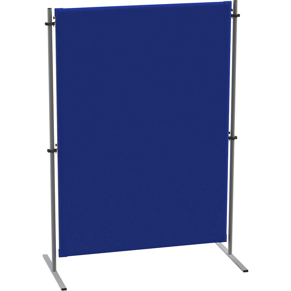 Acoustic partition – eurokraft pro, with 2 flat T-shaped feet, base element, WxD 1200 x 650 mm, blue-6