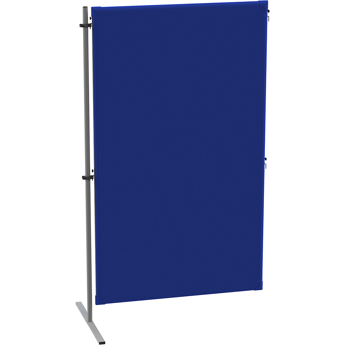Acoustic partition – eurokraft pro, with 1 flat T-shaped foot, add-on element, WxD 1000 x 650 mm, blue-5