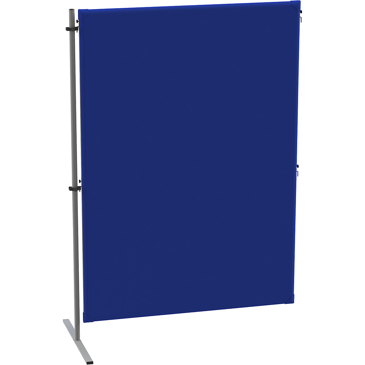 Acoustic partition – eurokraft pro, with 1 flat T-shaped foot, add-on element, WxD 1200 x 650 mm, blue-4