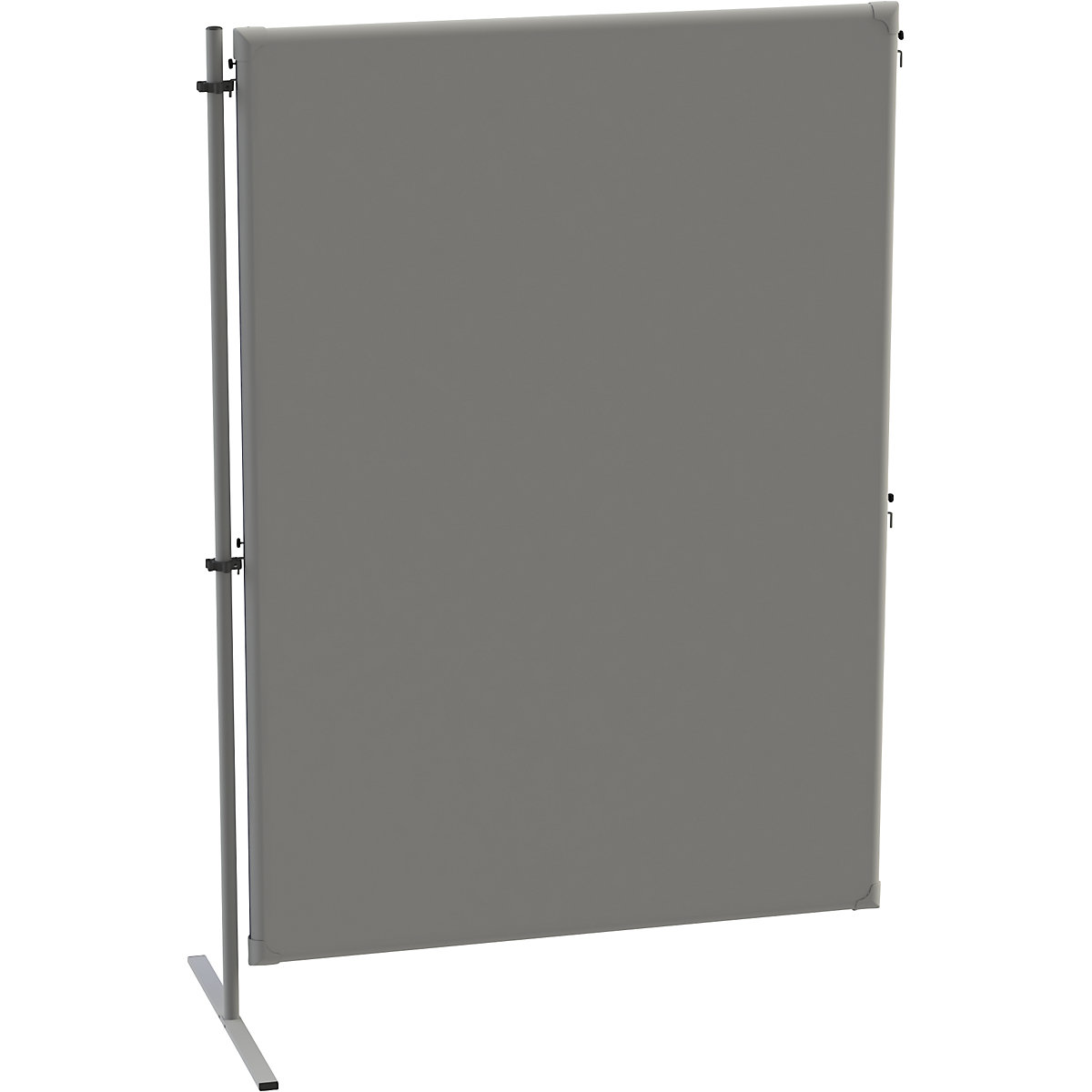 Acoustic partition – eurokraft pro, with 1 flat T-shaped foot, add-on element, WxD 1200 x 650 mm, grey-2