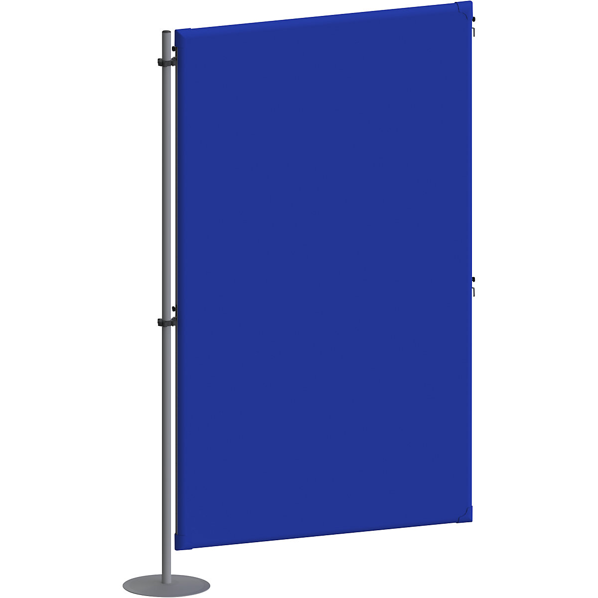 Acoustic partition – eurokraft pro, with 1 round base, add-on element, WxD 1000 x 280 mm, blue-4