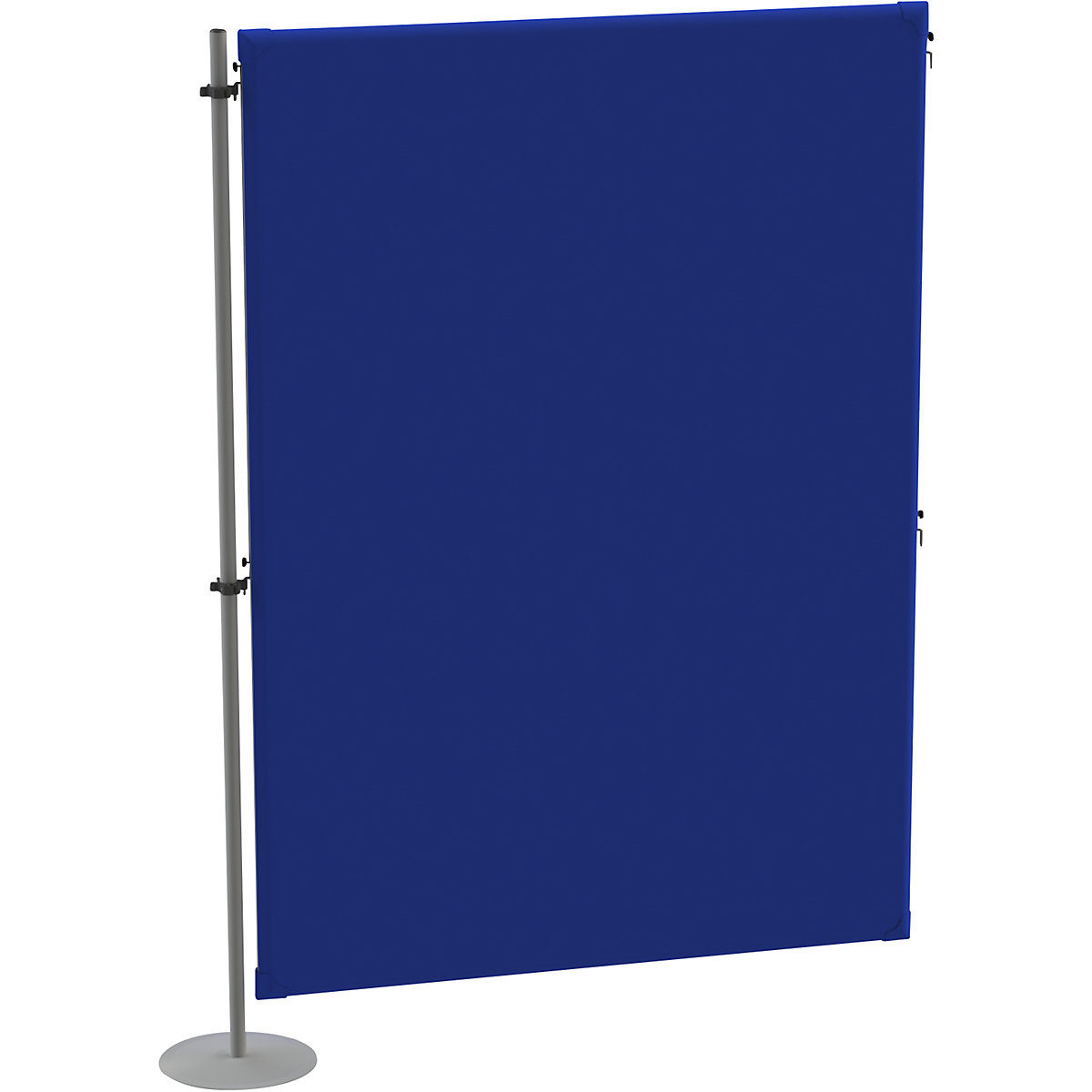 Acoustic partition – eurokraft pro, with 1 round base, add-on element, WxD 1200 x 280 mm, blue-2