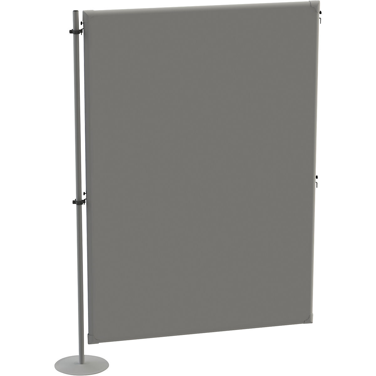 Acoustic partition – eurokraft pro, with 1 round base, add-on element, WxD 1200 x 280 mm, grey-5