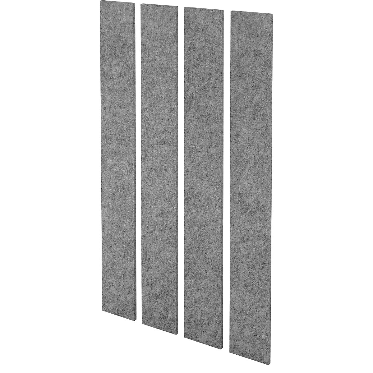 Acoustic wall panel set, wall thickness 25 mm, grey mottled, pack of 4, HxW 2000 x 250 mm-4