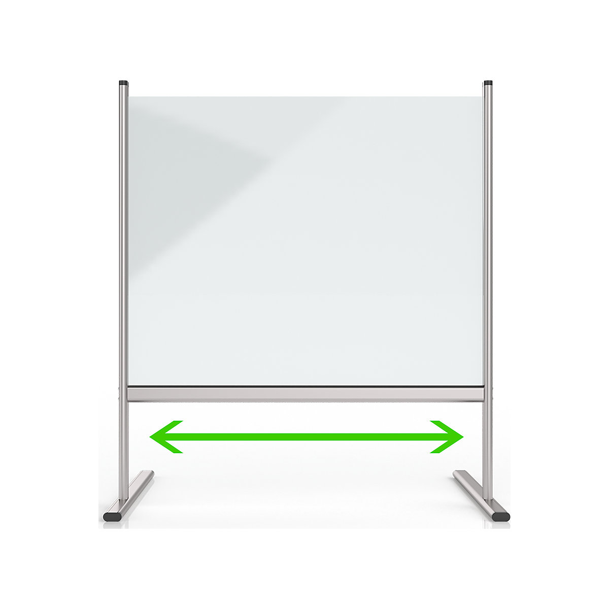 Acrylic glass hygienic partition wall with aluminium frame, feet – magnetoplan (Product illustration 16)-15