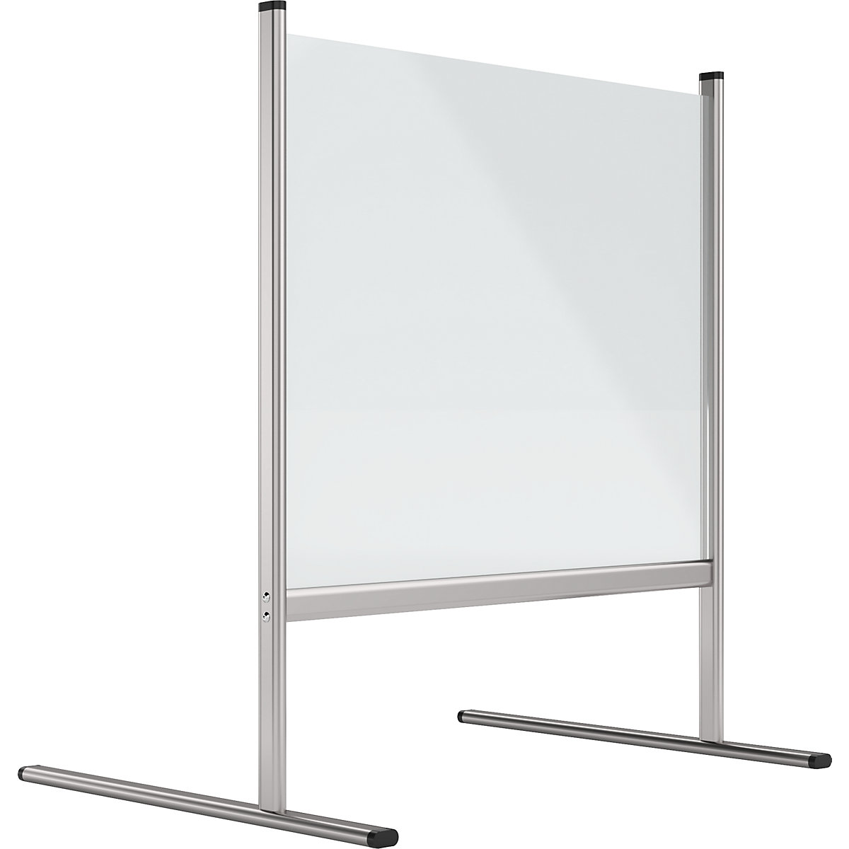 Acrylic glass hygienic partition wall with aluminium frame, feet – magnetoplan (Product illustration 17)-16
