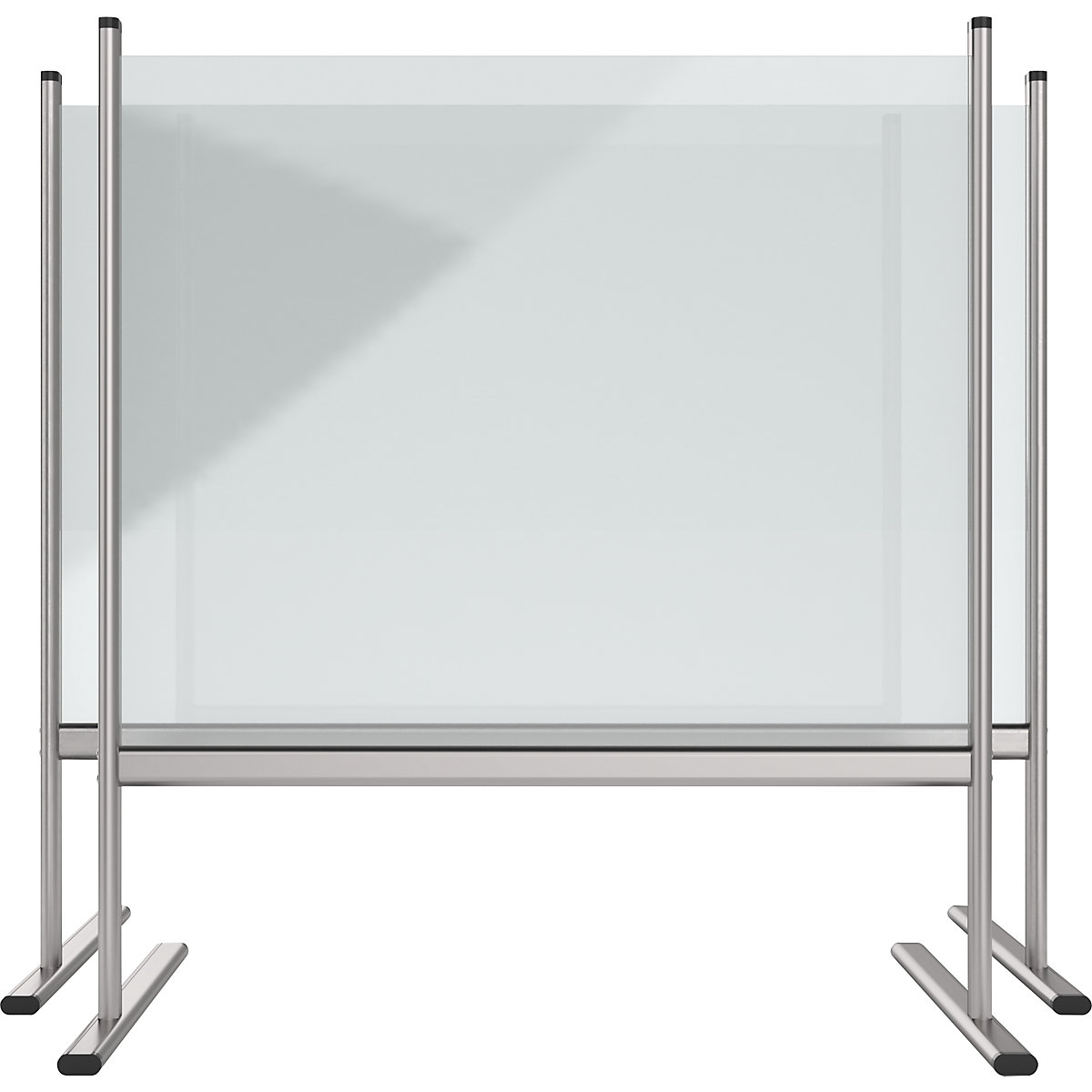 Acrylic glass hygienic partition wall with aluminium frame, feet – magnetoplan (Product illustration 10)-9