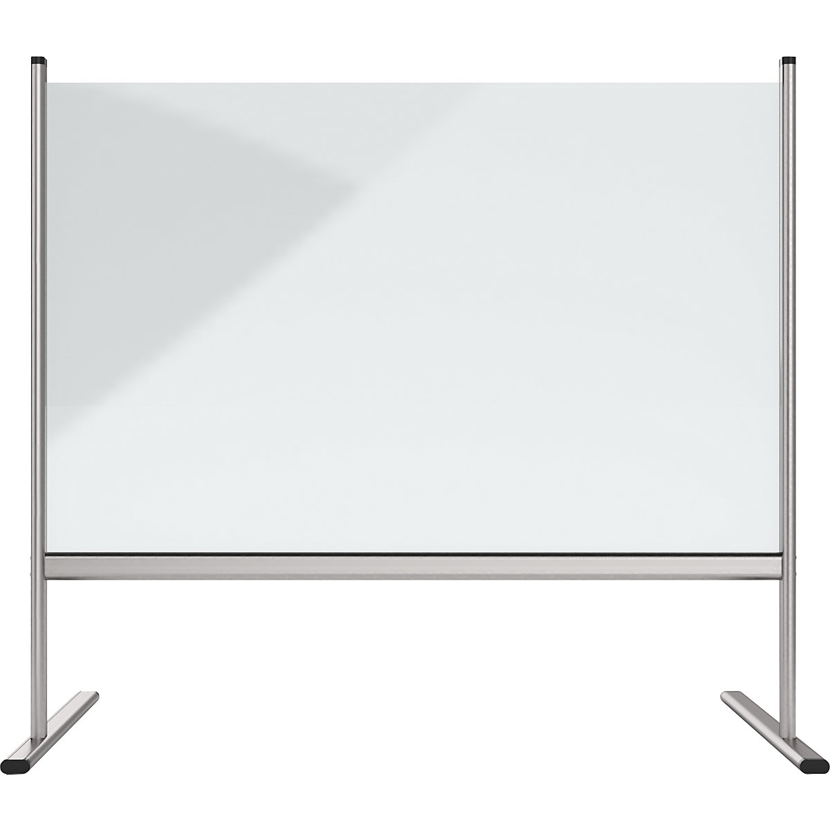 Acrylic glass hygienic partition wall with aluminium frame, feet – magnetoplan (Product illustration 25)-24