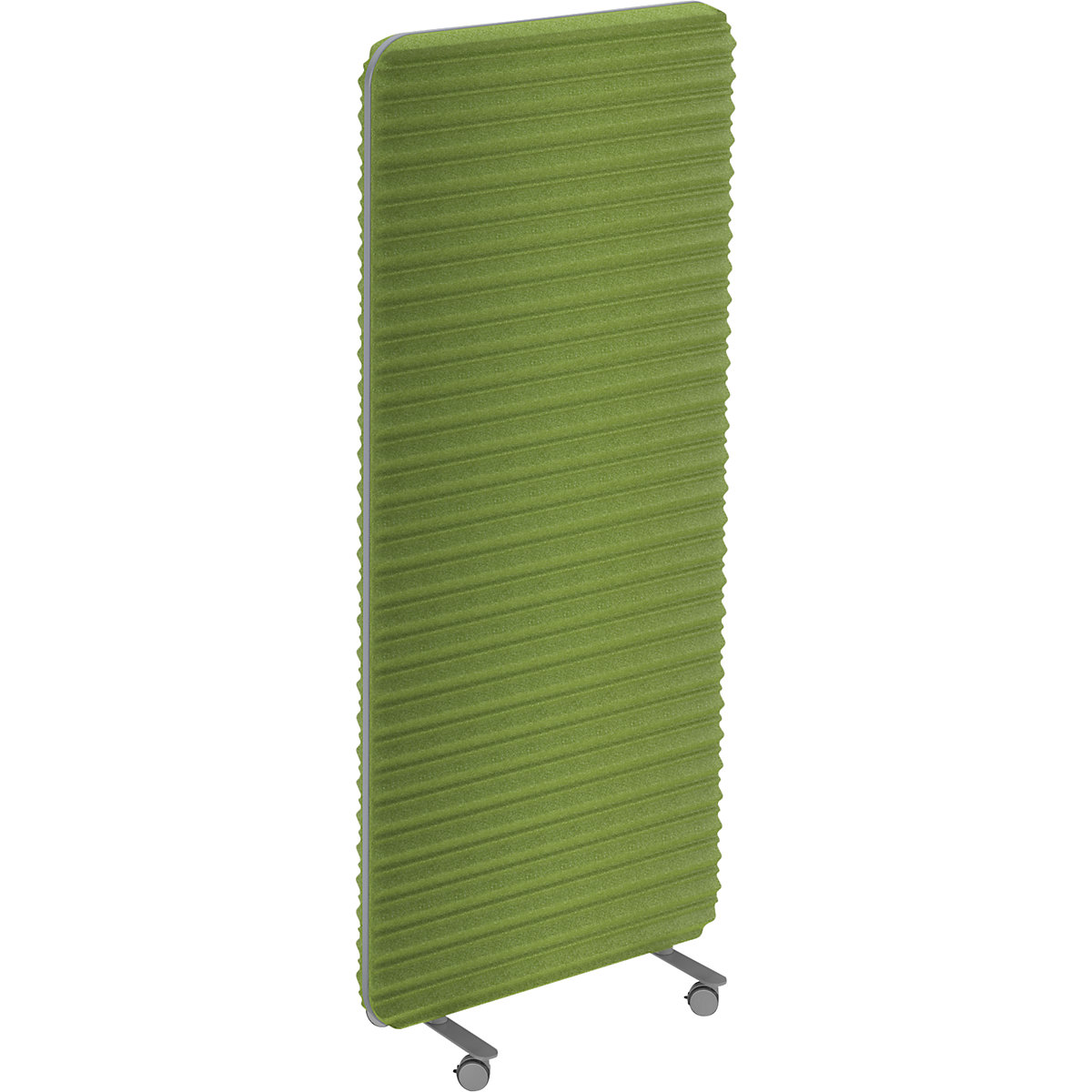MOUNTAIN acoustic partition, frame with castors, green