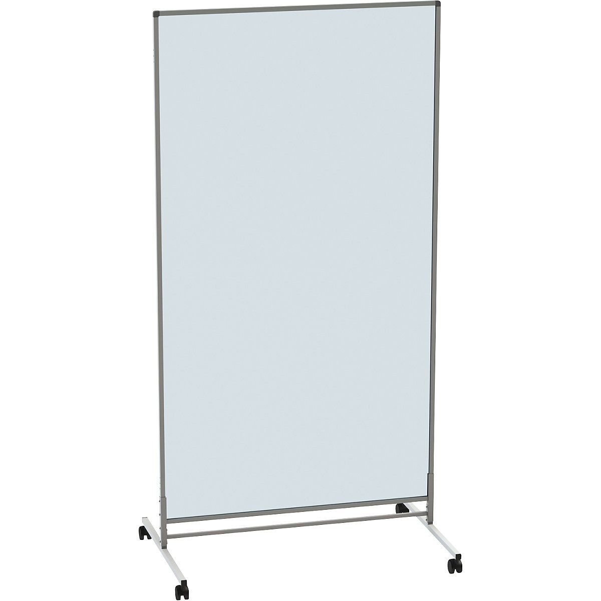 Room divider, transparent and mobile, HxWxD 1950 x 1000 x 650 mm, base element, acrylic glass