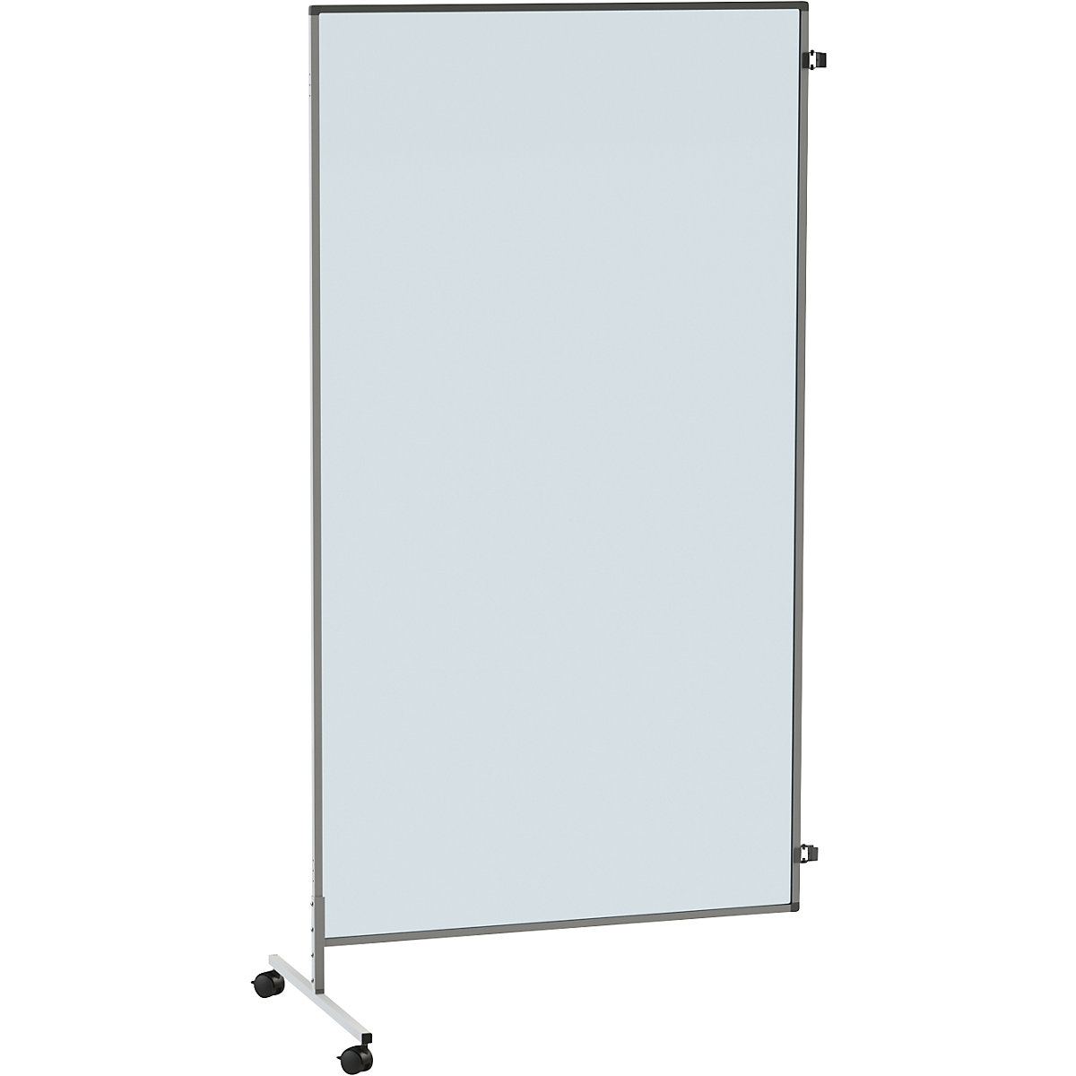 Room divider, transparent and mobile, HxWxD 1950 x 1000 x 650 mm, extension element, acrylic glass