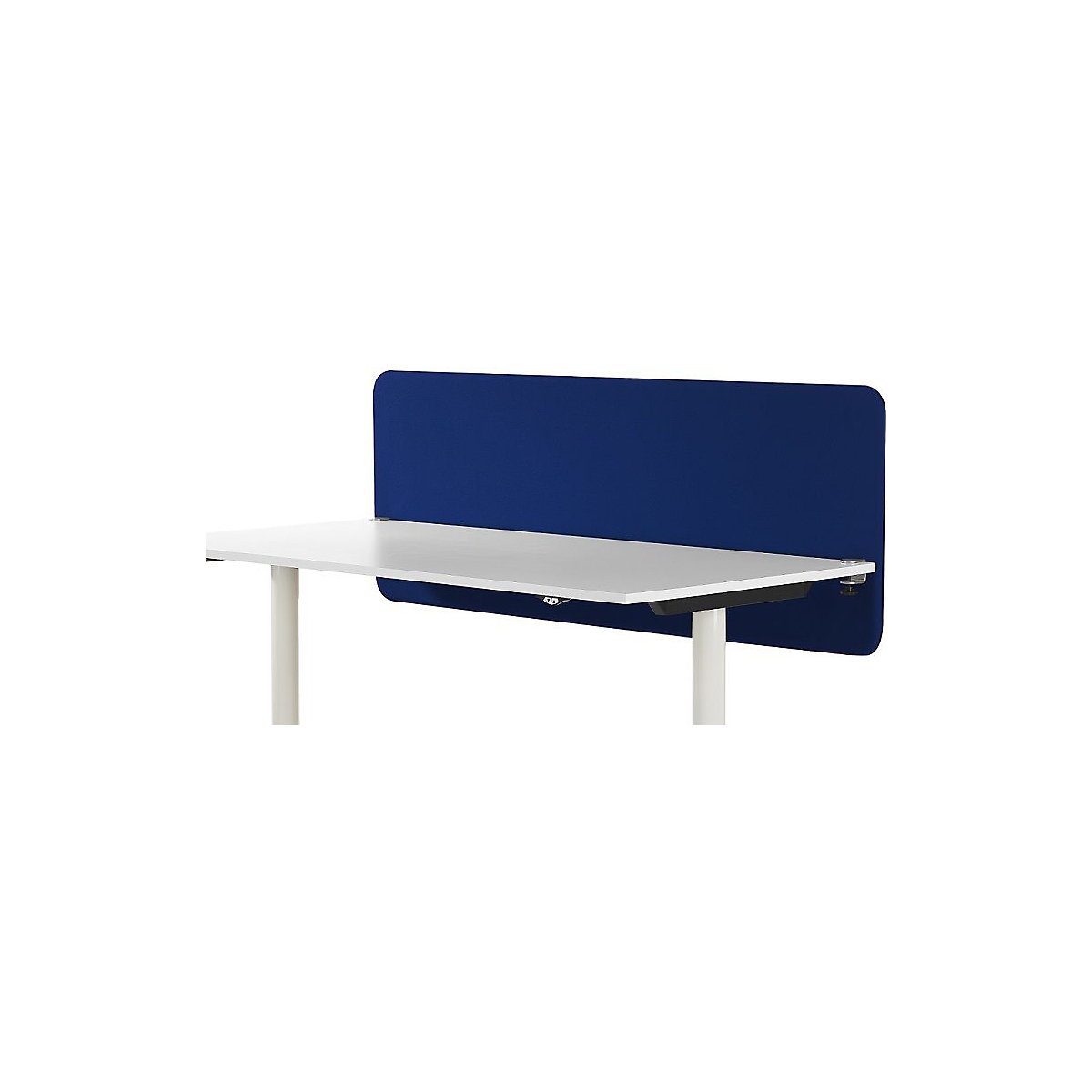 Softline Event acoustic desk partition, suspended downwards, HxW 650 x 1200 mm, fabric, blue-2