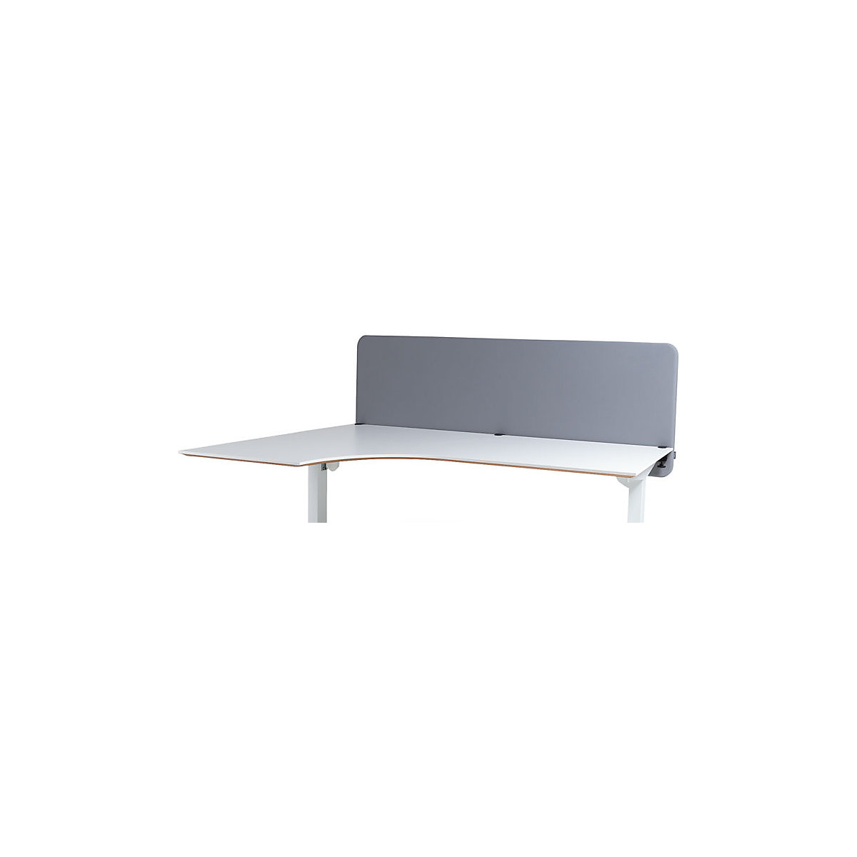 Softline Event acoustic desk partition, suspended downwards, HxW 650 x 1800 mm, fabric, light grey-1