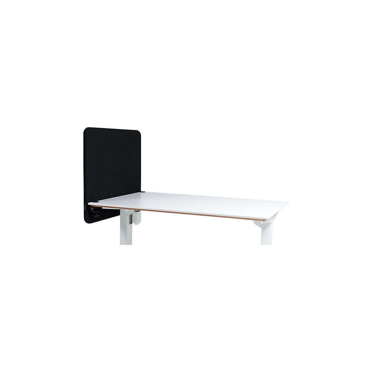 Softline Event acoustic desk partition, suspended downwards, HxW 650 x 800 mm, fabric, black-3