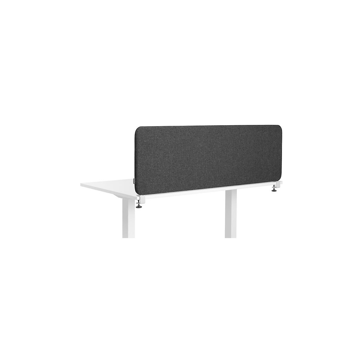 Softline Salsa acoustic desk partition, HxW 450 x 1600 mm, fabric, dark grey-4