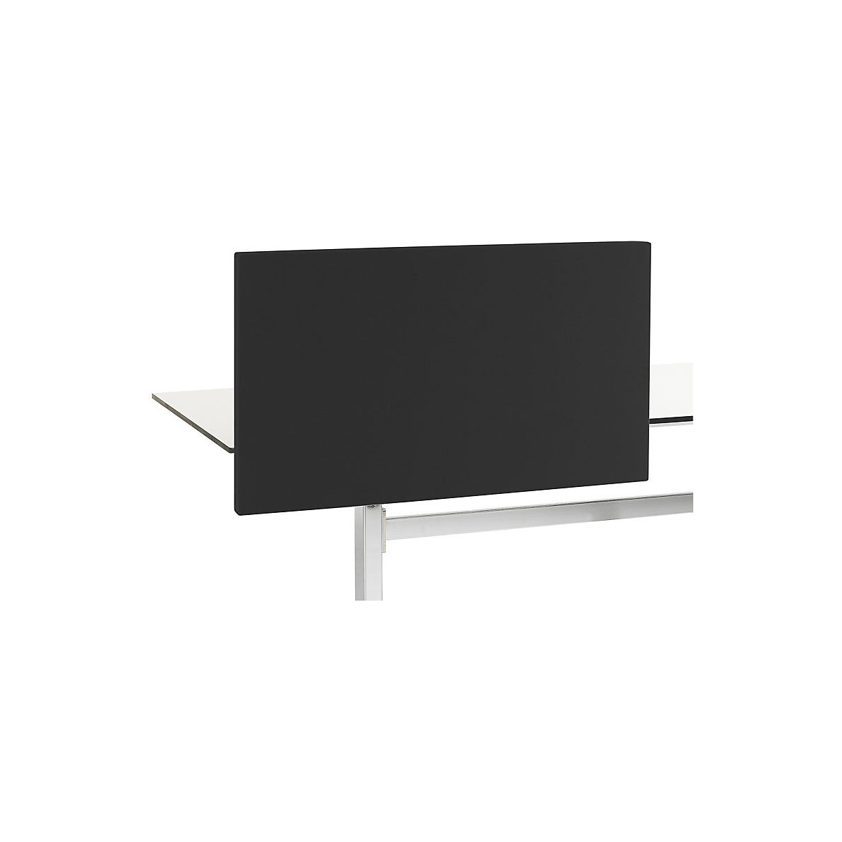Standard acoustic desk partition with straight corners, HxW 650 x 2000 mm, fabric, black-1