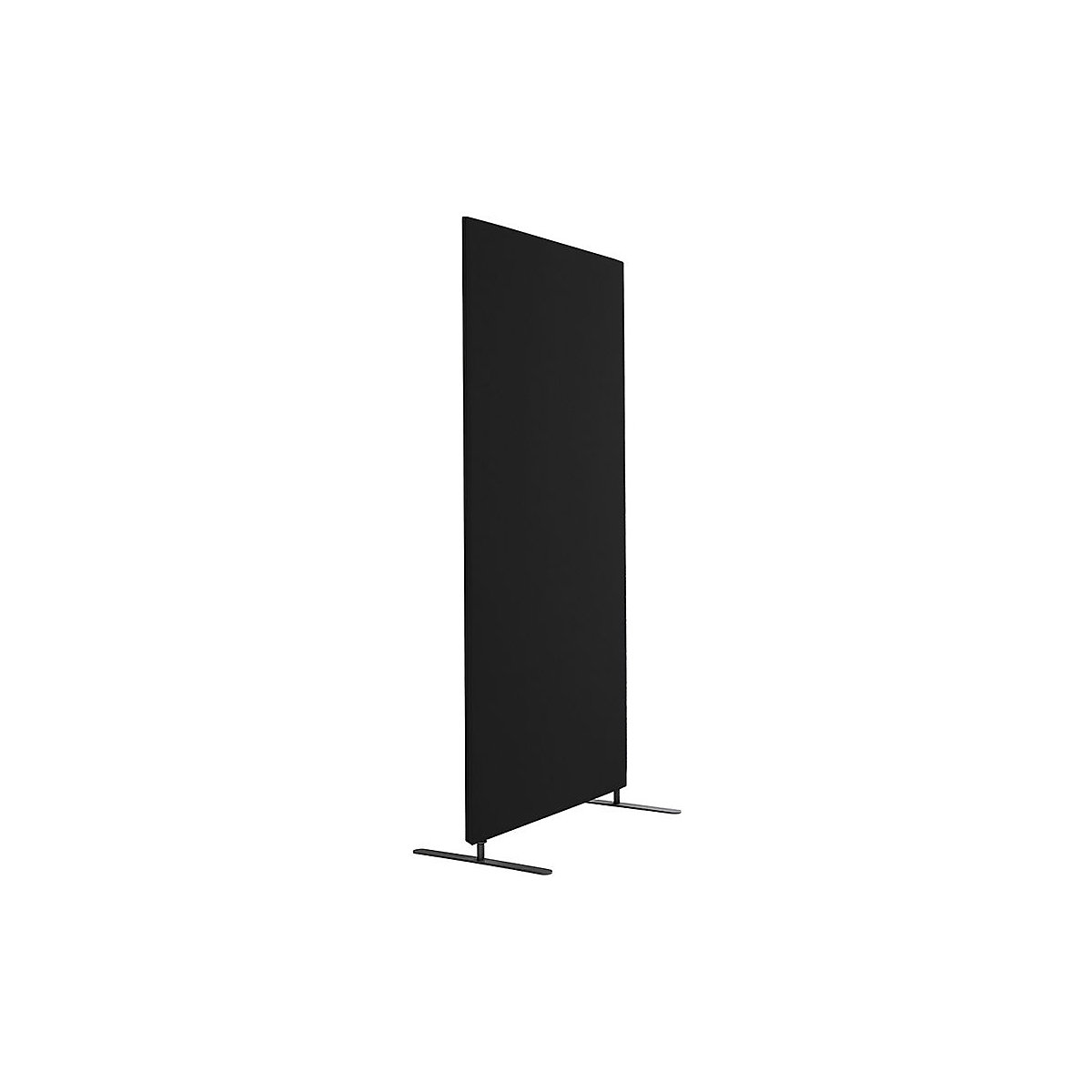 Standard acoustic partition, straight corners, HxW 1500 x 1000 mm, incl. feet, black-1