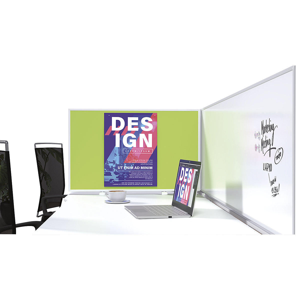 VarioPin desk partition – magnetoplan (Product illustration 97)-96