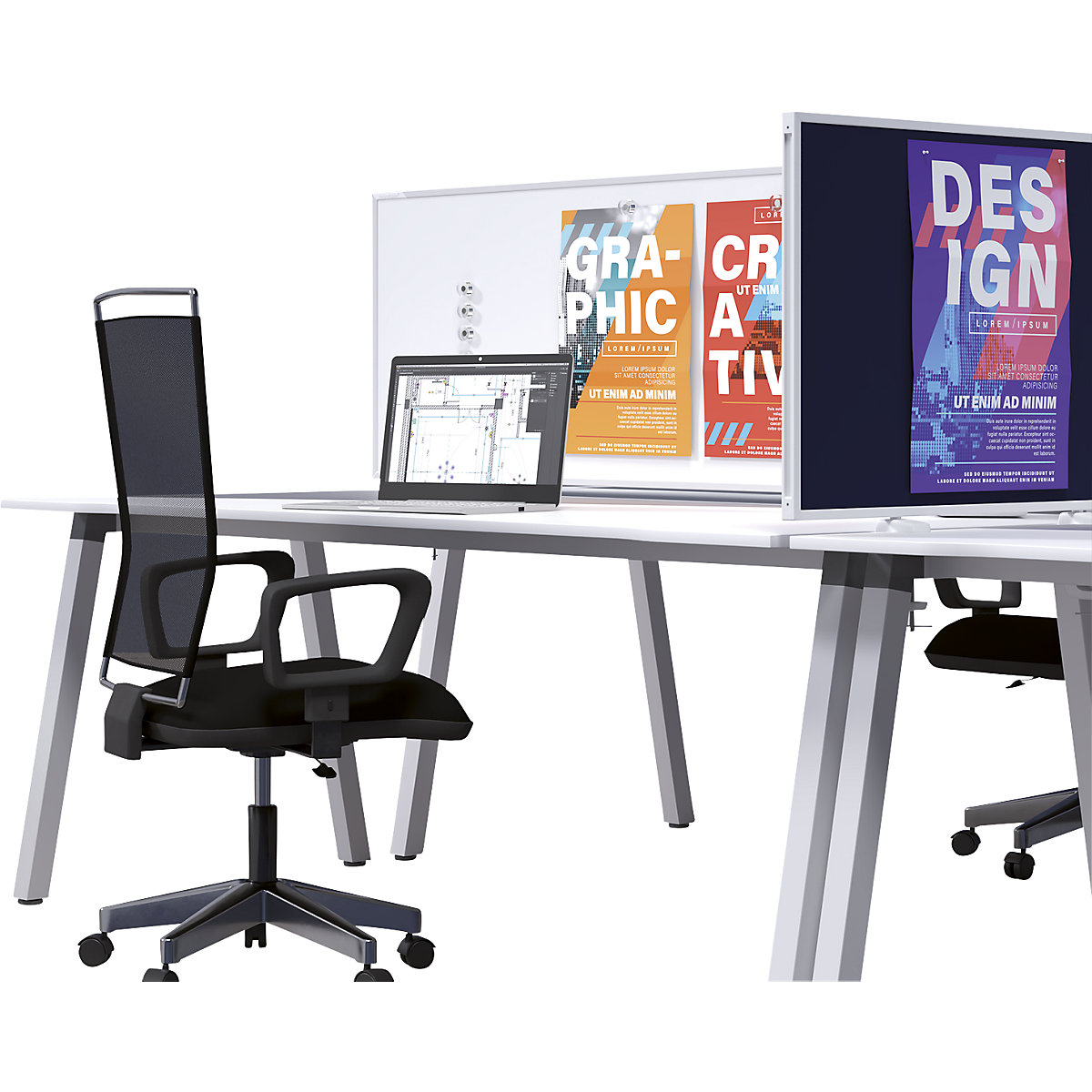 VarioPin desk partition – magnetoplan (Product illustration 131)-130