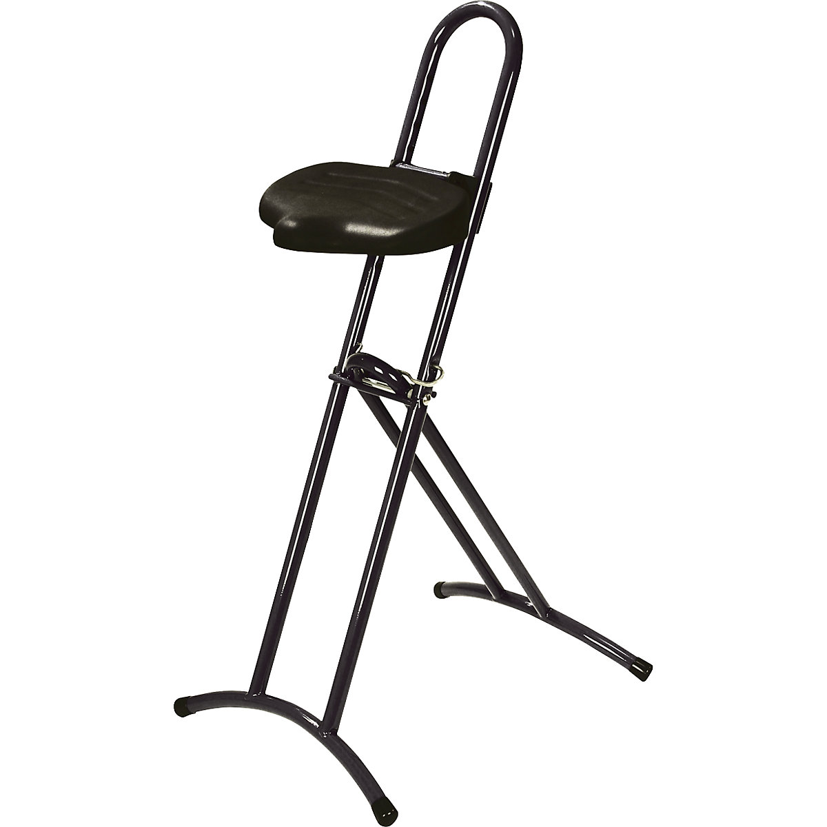 Anti-fatigue stool with rotating seat, height adjustment from 610 – 860 mm, black-3