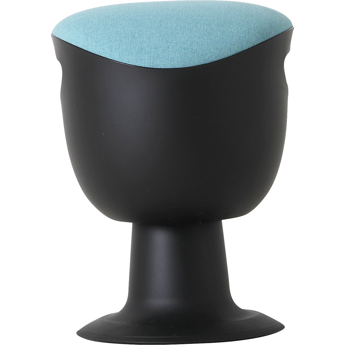 Flexible stool, height adjustable 465 – 585 mm, upholstered seat, turquoise cover-6