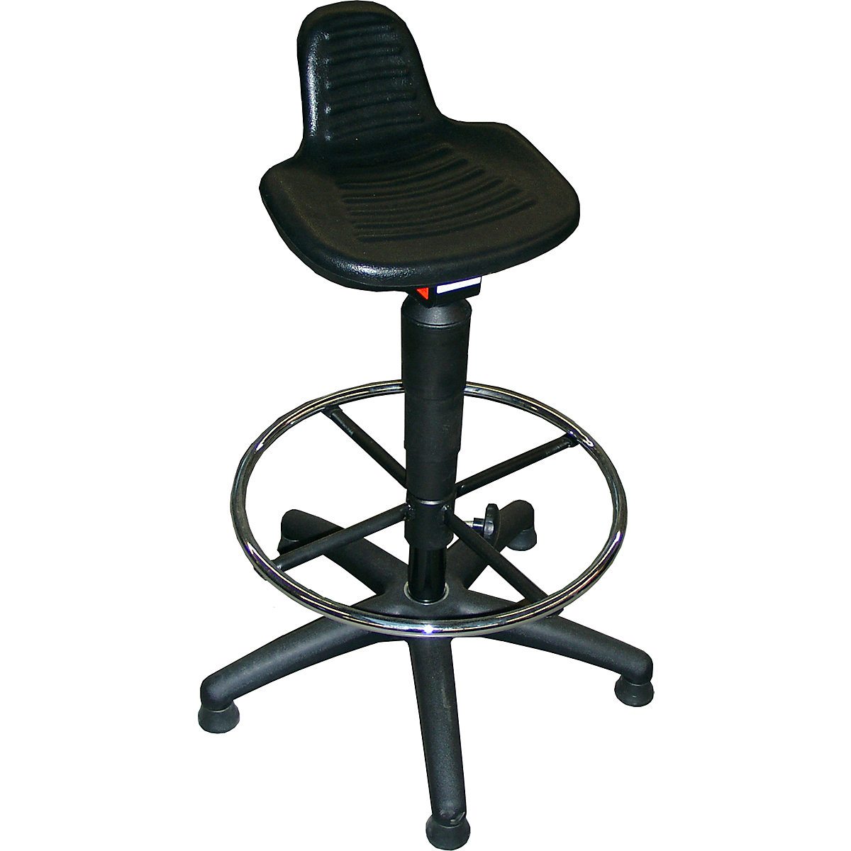 Industrial stool – meychair, polyurethane foam seat, with floor glides and foot ring-4