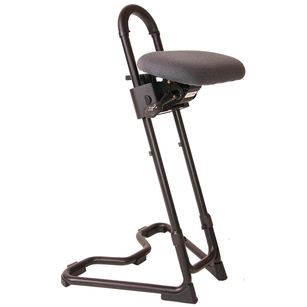 Universal anti-fatigue stool – meychair, height adjustment range 610 – 860 mm, charcoal fabric cover-5