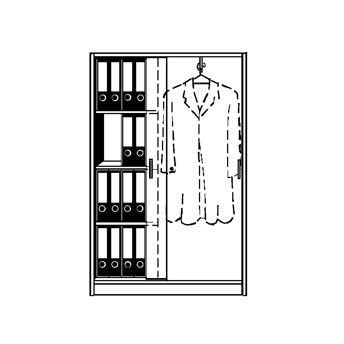 Tino Sliding Door Cupboard 3 Shelves On Left 4 File Heights Wardrobe On Right Kaiser Kraft International