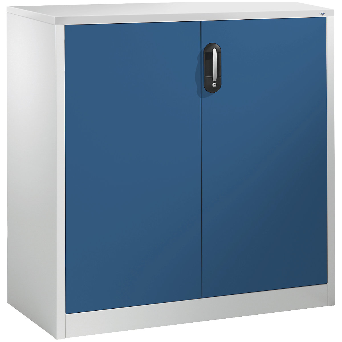 ACURADO filing sideboard – C+P, 3 file heights, HxWxD 1200 x 1200 x 500 mm, light grey / gentian blue-23