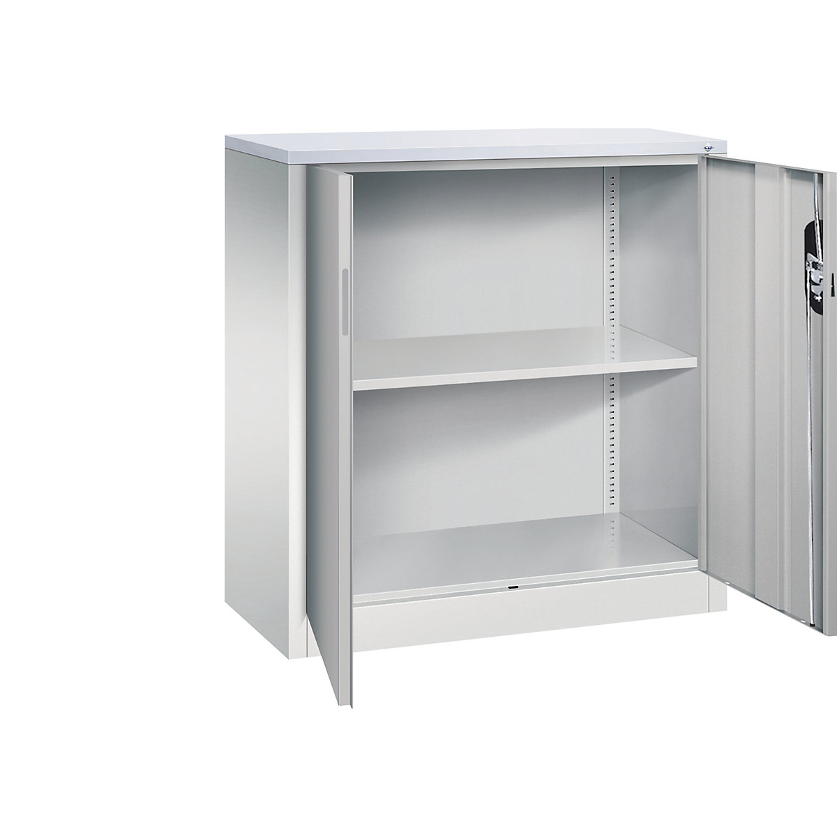 C+P – ACURADO filing sideboard, 2 file heights, HxWxD 1000 x 930 x 400 mm, light grey / white aluminium