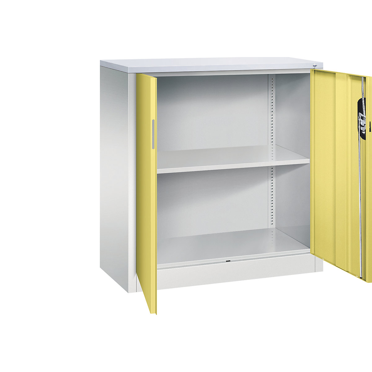 C+P – ACURADO filing sideboard, 2 file heights, HxWxD 1000 x 930 x 400 mm, light grey / sulphur yellow