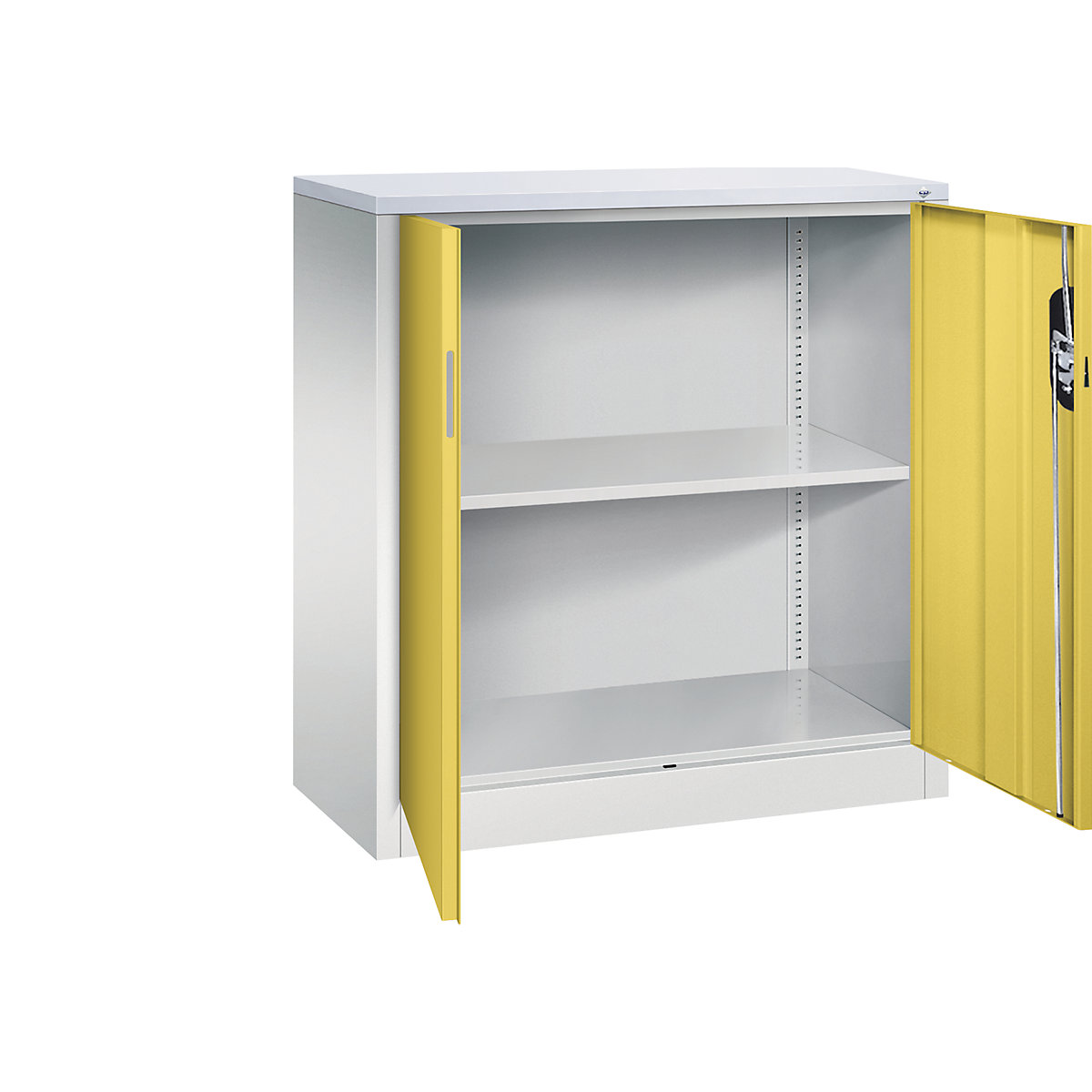 C+P – ACURADO filing sideboard, 2 file heights, HxWxD 1000 x 930 x 400 mm, light grey / sun yellow