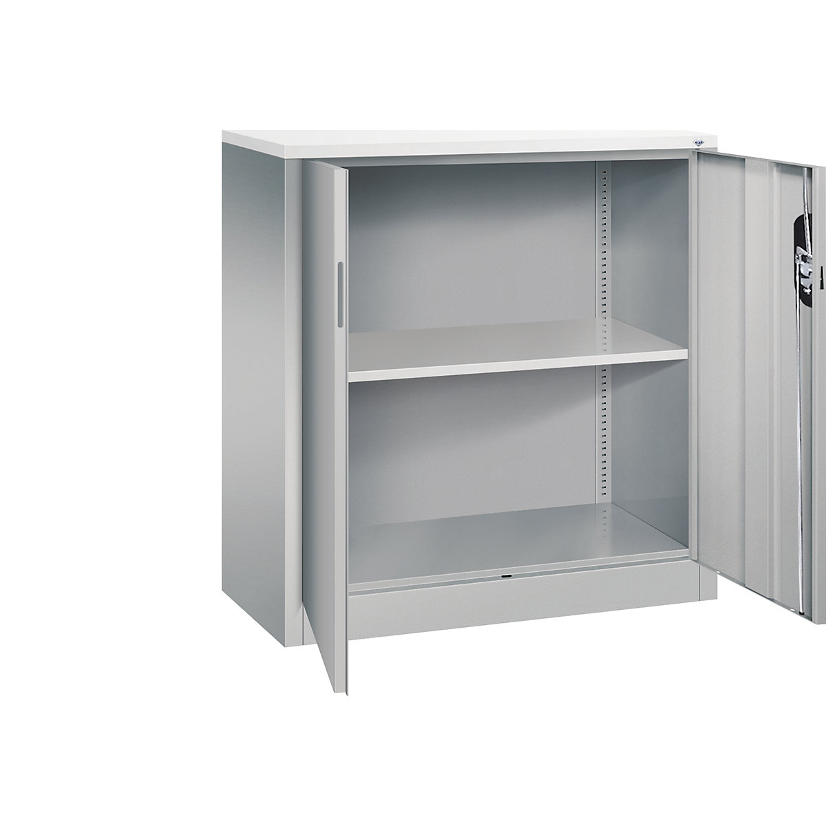 C+P – ACURADO filing sideboard, 2 file heights, HxWxD 1000 x 930 x 400 mm, white aluminium / white aluminium