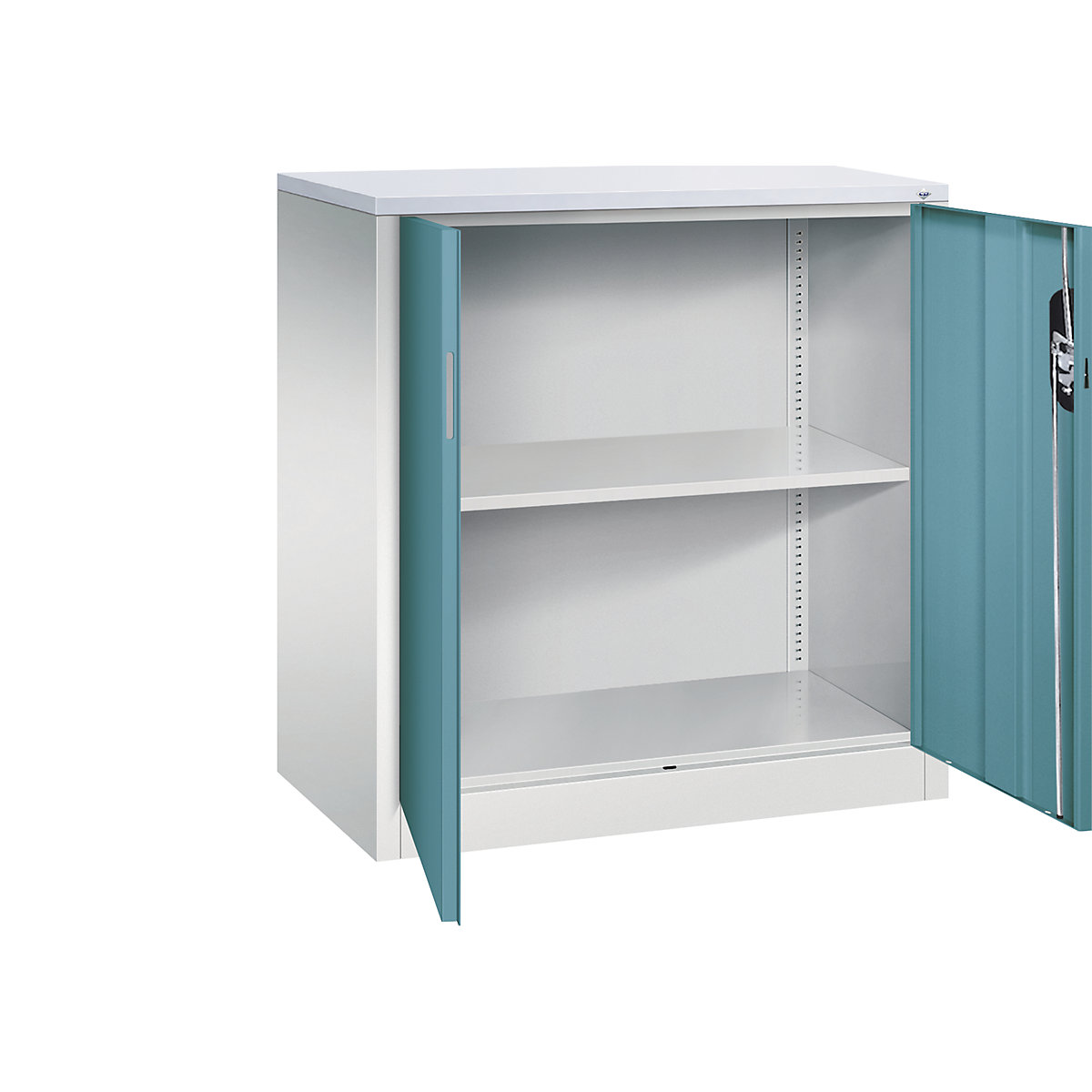 C+P – ACURADO filing sideboard, 2 file heights, HxWxD 1000 x 930 x 500 mm, light grey / water blue