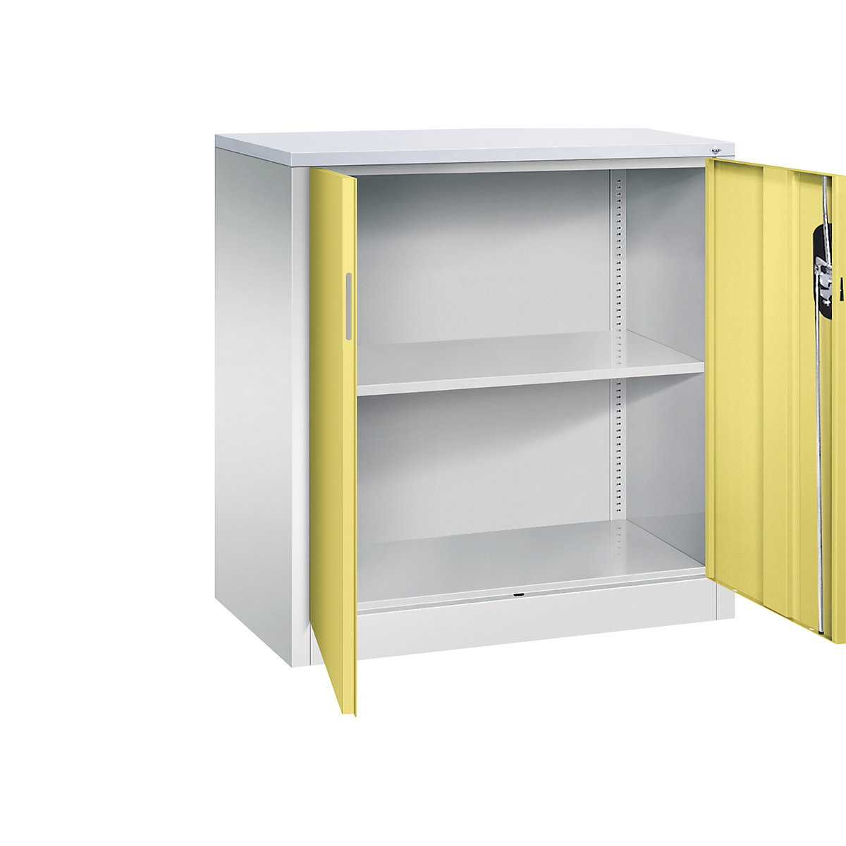 C+P – ACURADO filing sideboard, 2 file heights, HxWxD 1000 x 930 x 500 mm, light grey / sulphur yellow