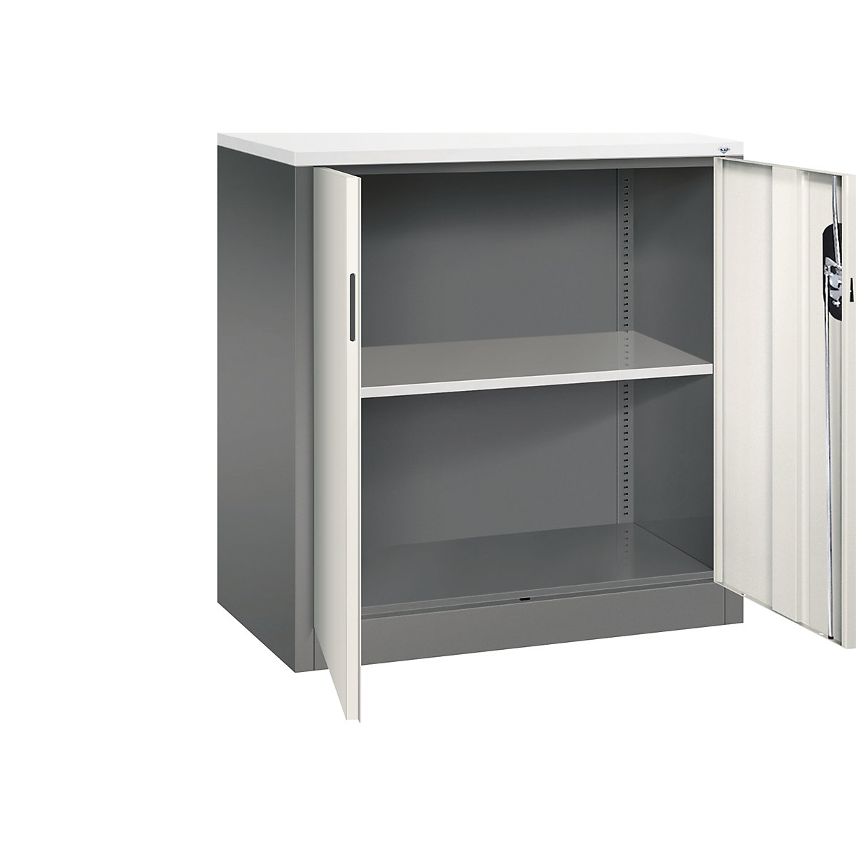 C+P – ACURADO filing sideboard, 2 file heights, HxWxD 1000 x 930 x 500 mm, volcanic grey / oyster white