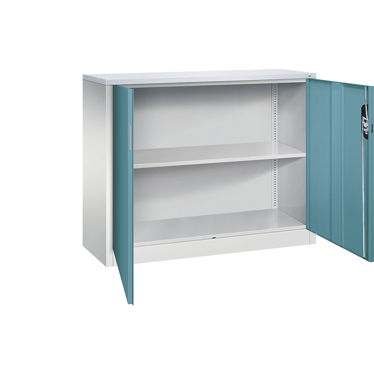 C+P – ACURADO filing sideboard, 2 file heights, HxWxD 1000 x 1200 x 400 mm, light grey / water blue