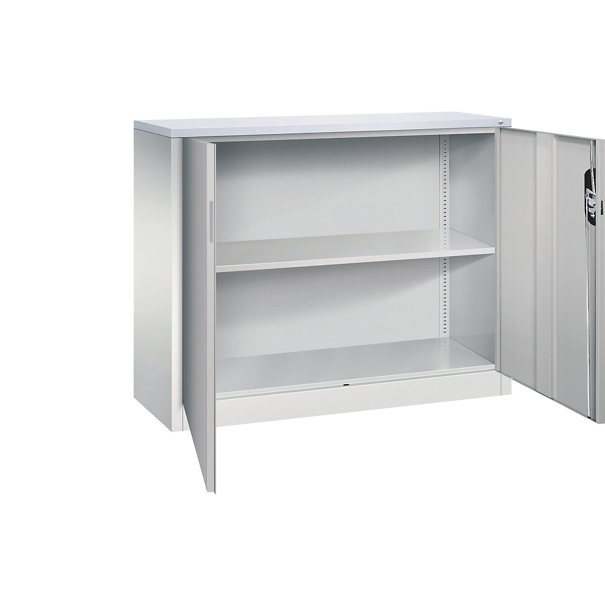 C+P – ACURADO filing sideboard, 2 file heights, HxWxD 1000 x 1200 x 400 mm, light grey / white aluminium