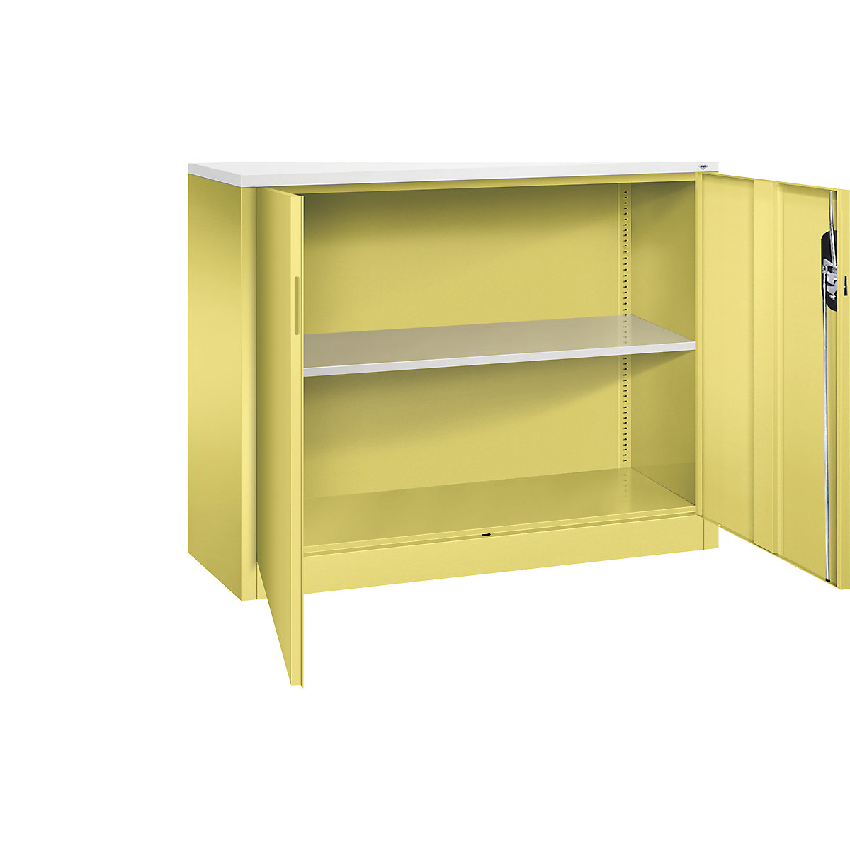 C+P – ACURADO filing sideboard, 2 file heights, HxWxD 1000 x 1200 x 400 mm, sulphur yellow / sulphur yellow