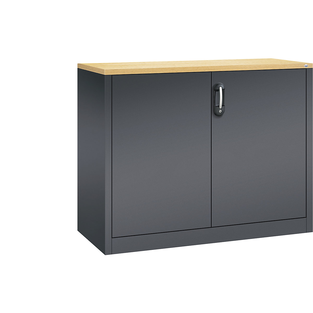 ACURADO filing sideboard – C+P, 2 file heights, HxWxD 1000 x 1200 x 500 mm, black grey / black grey-21